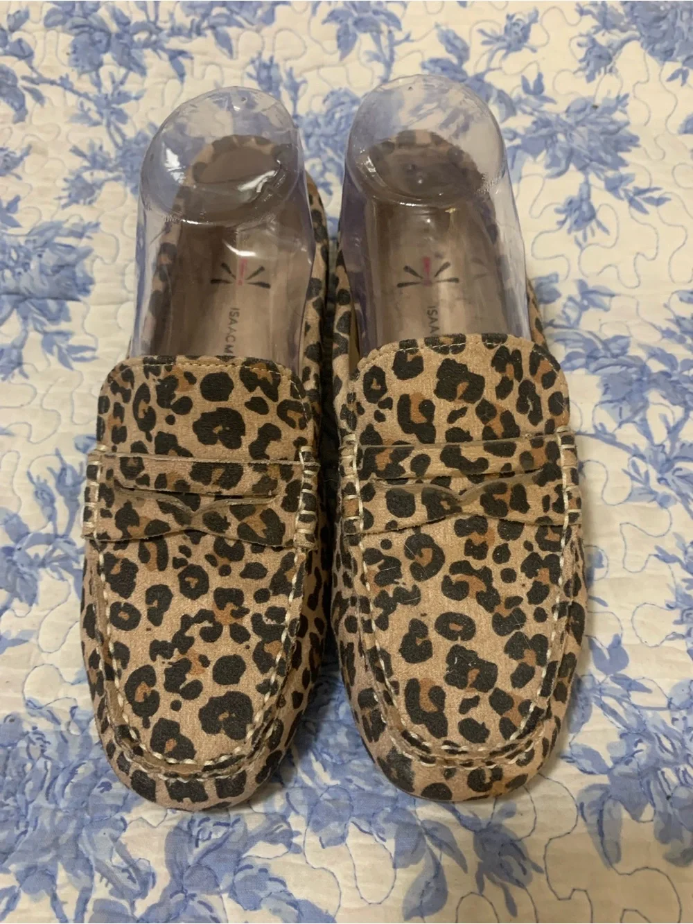 Isaac Mizrahi Leopard Print Loafers in Tan and Black